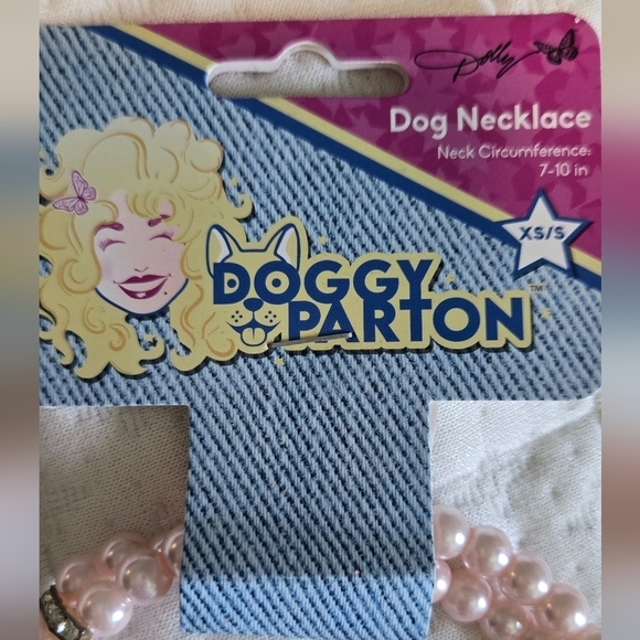 Doggy Parton Dollywood Dog Necklace pink pearl XS/S NWT​​​ - Picture 4 of 4